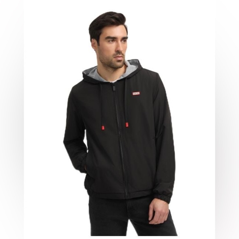 NWT Baltico Hunter Black Hooded Windbreaker for Men